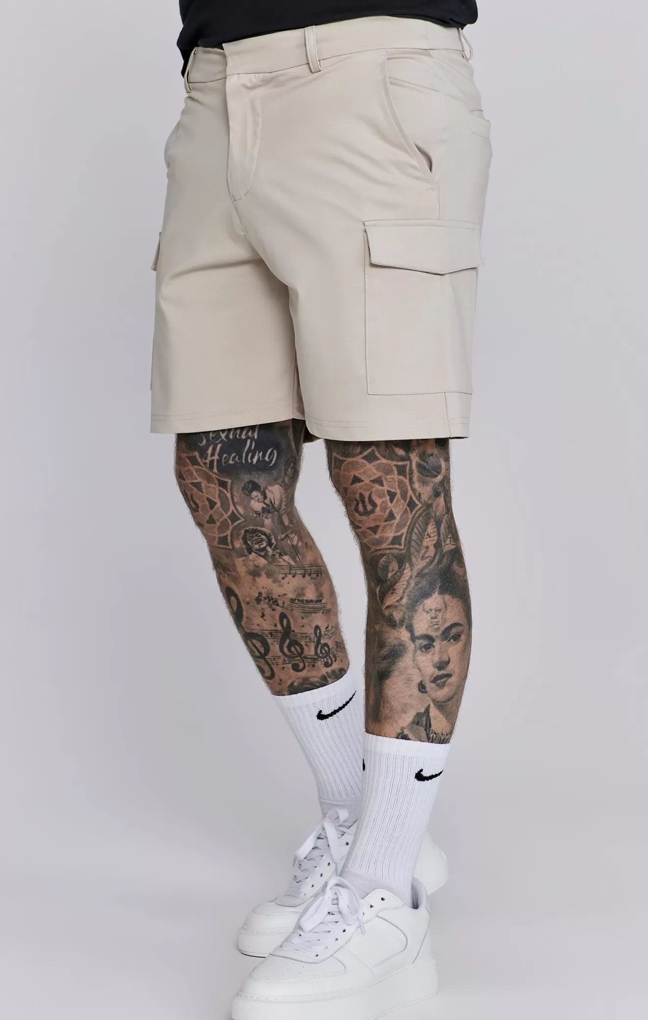 SikSilk Shorts^Beige Cargo Shorts