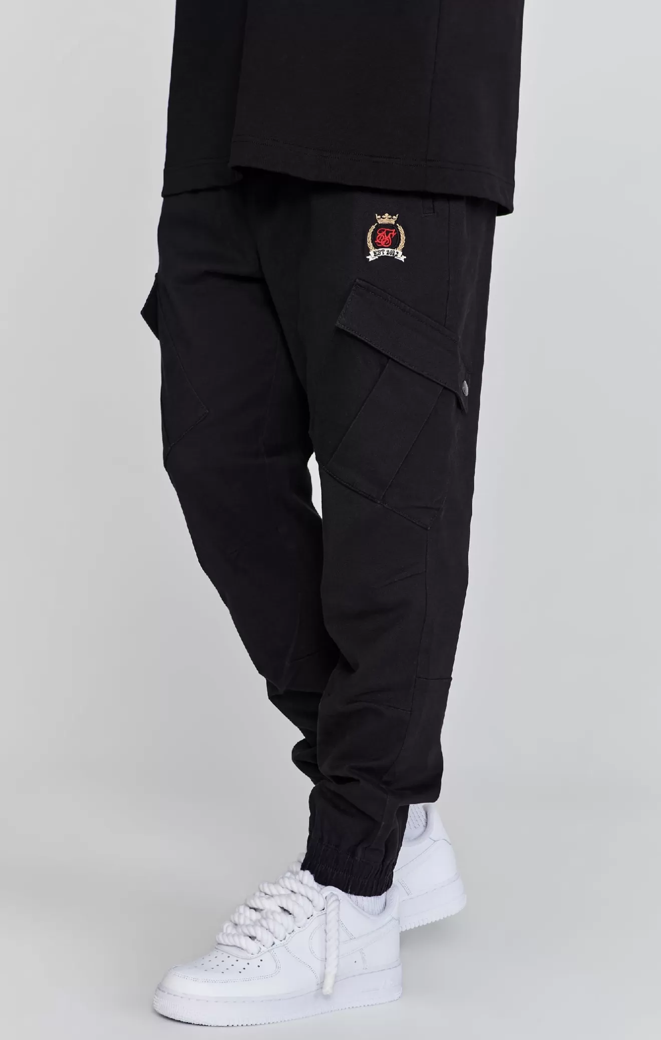 SikSilk Trousers^Black Cargo Pants