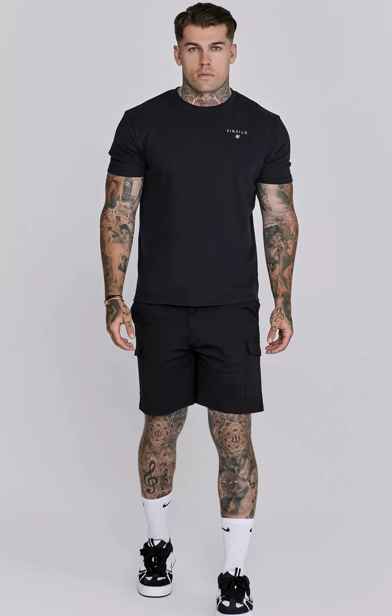 SikSilk Shorts^Black Cargo Shorts