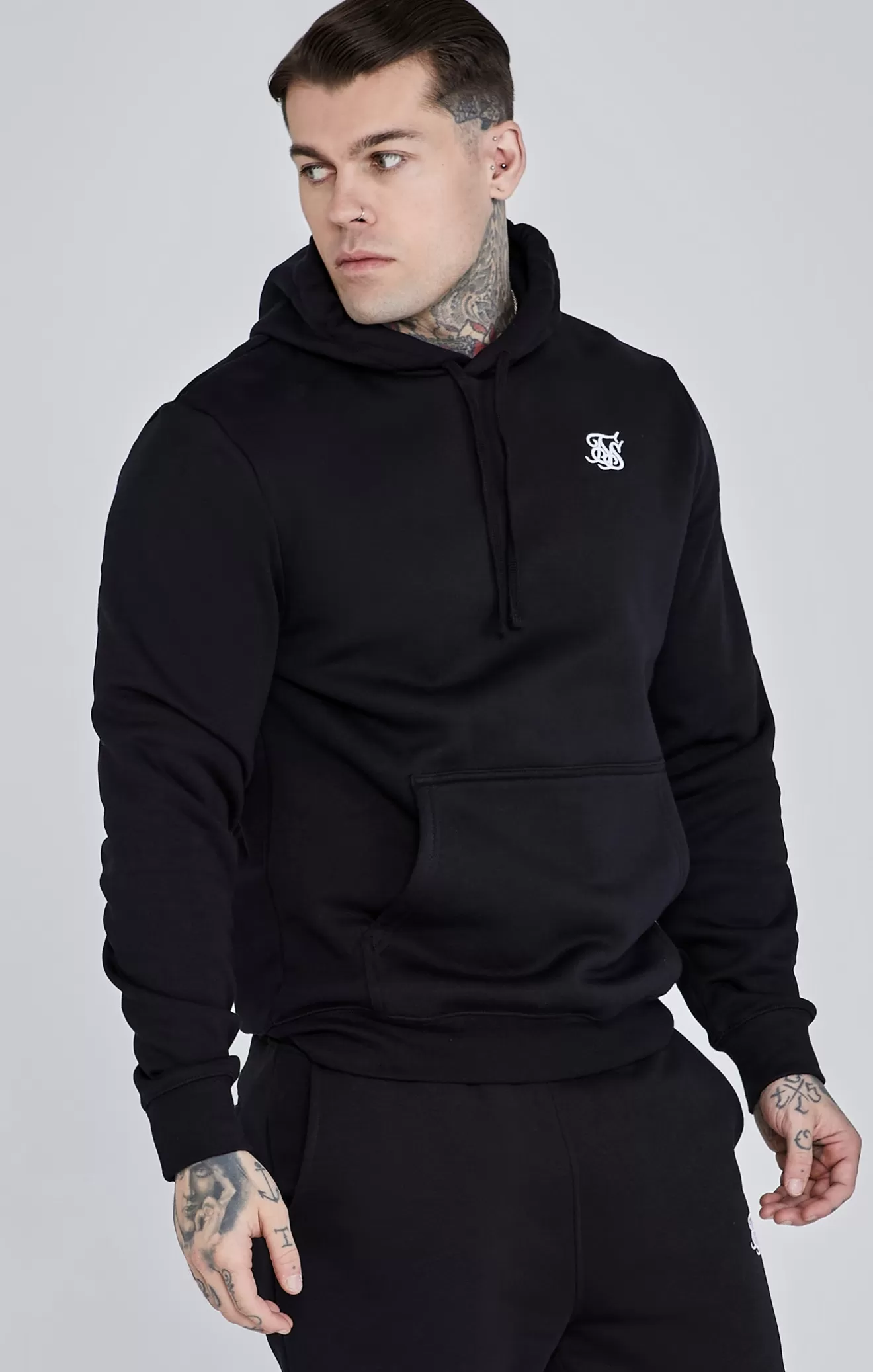 SikSilk Hoodies^Black Essential Overhead Hoodie