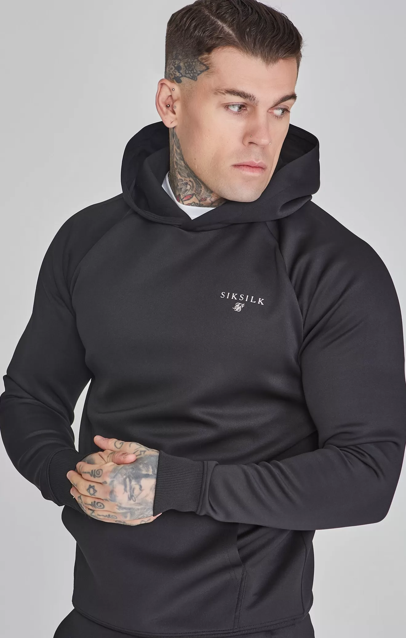 SikSilk Hoodies^Black Essentials Poly Hoodie