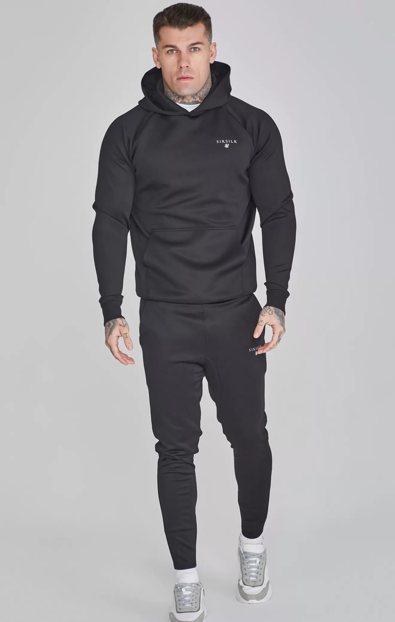 SikSilk Hoodies^Black Essentials Poly Hoodie