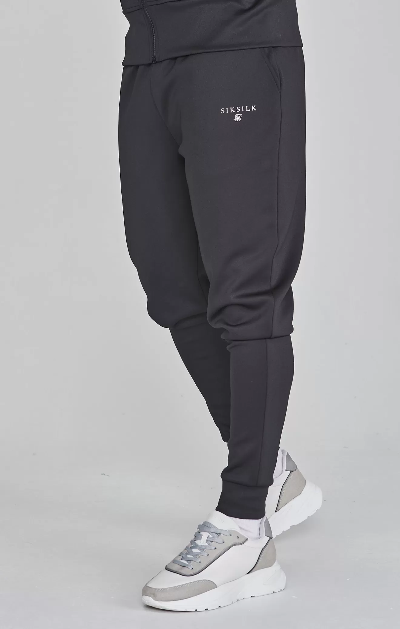 SikSilk Trousers^Black Essentials Poly Track Pants