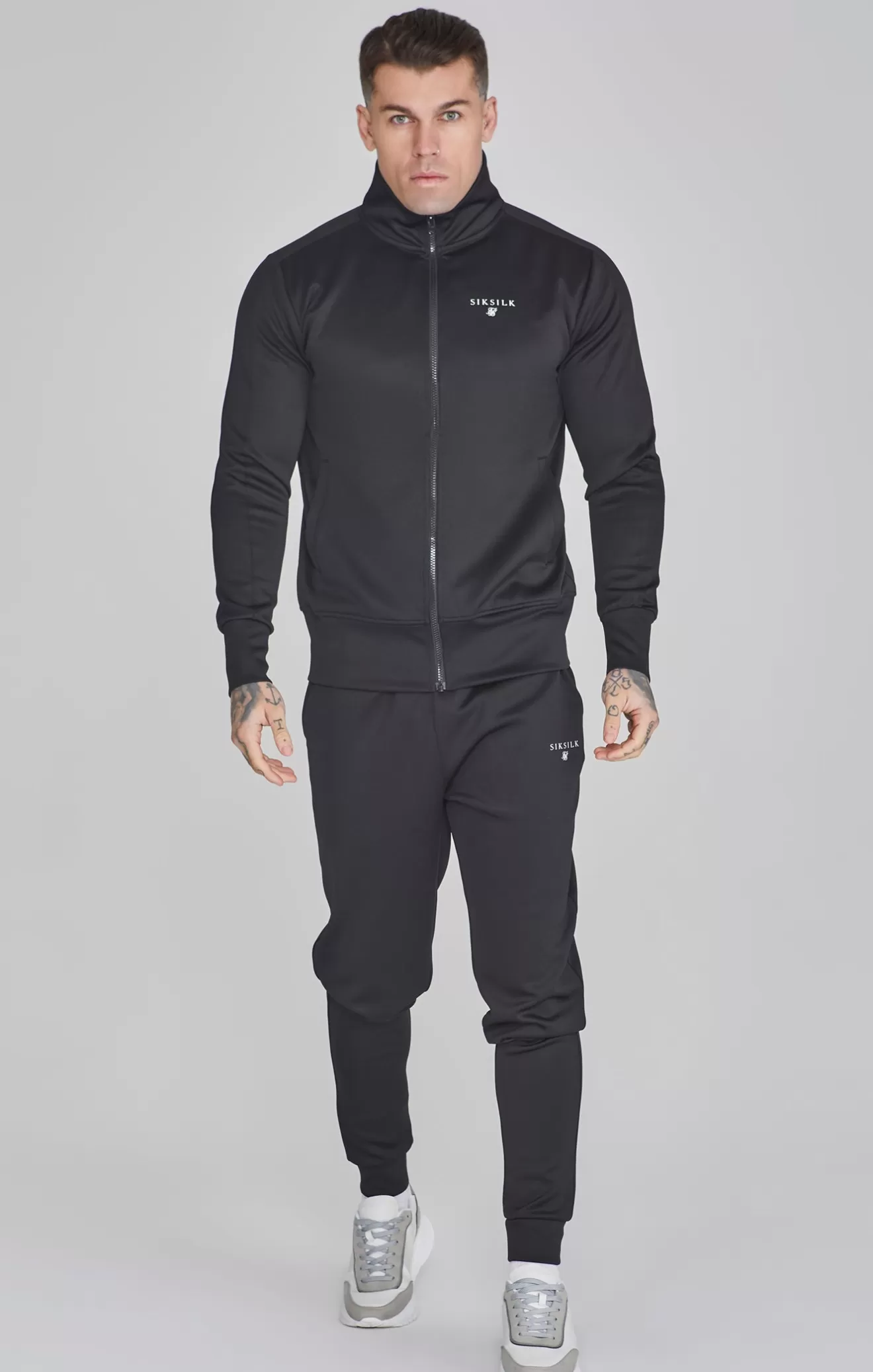 SikSilk Trousers^Black Essentials Poly Track Pants