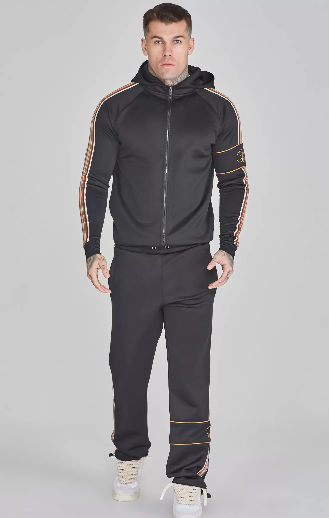 SikSilk Hoodies^Black Full Zip Hoodie