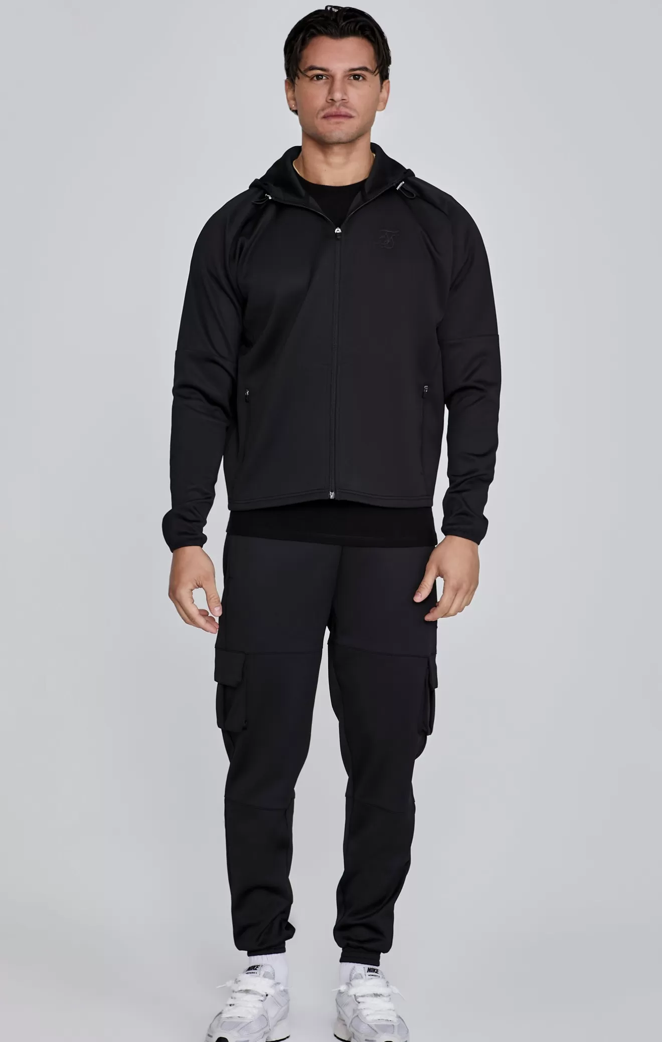 SikSilk Hoodies^Black Full Zip Hoodie