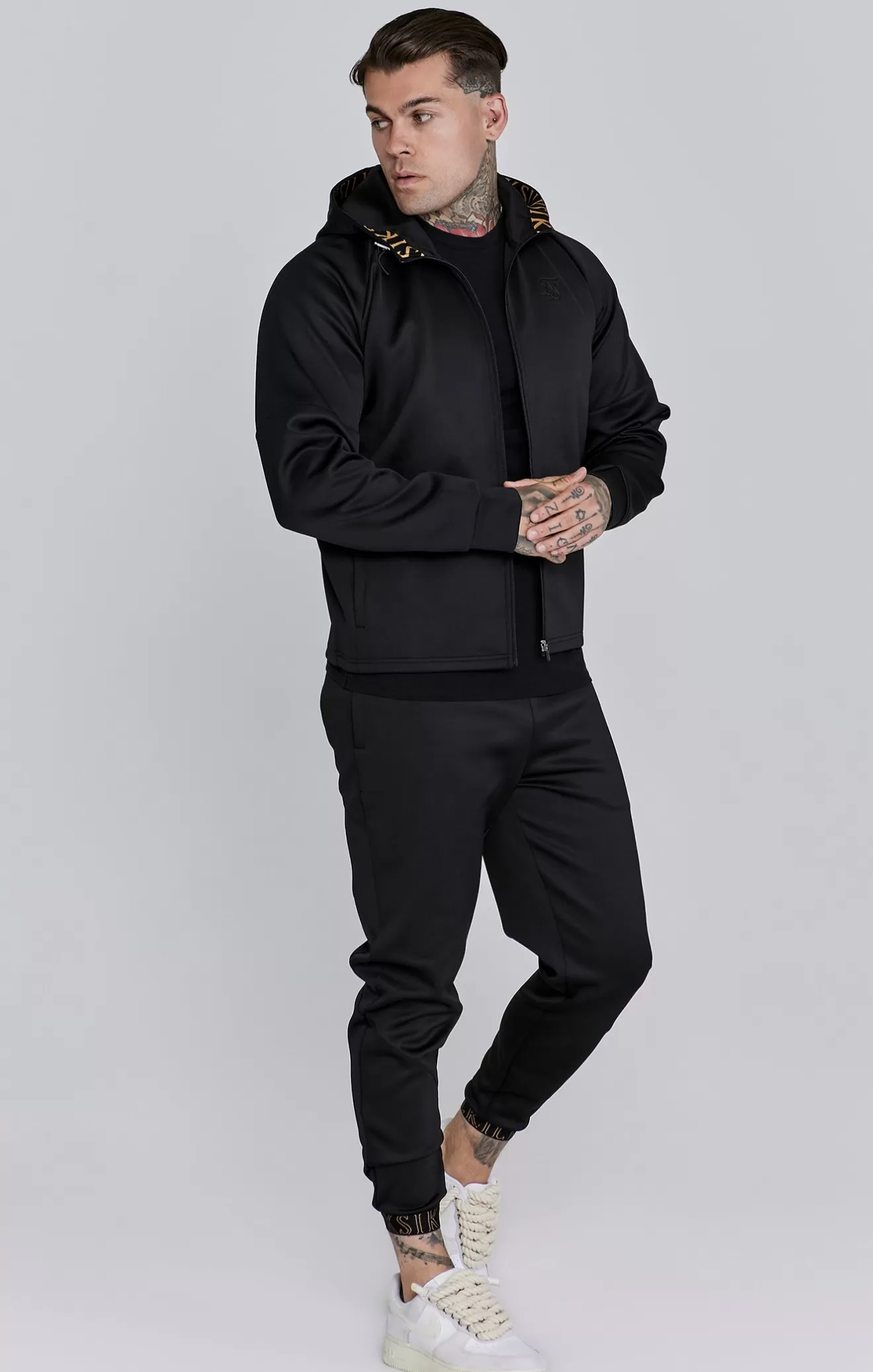 SikSilk Hoodies^Black Full Zip Hoodie