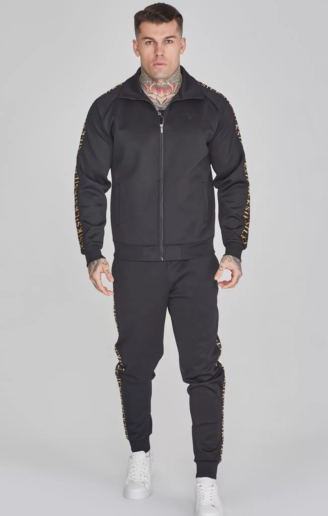 SikSilk Hoodies^Black Full Zip Track Top