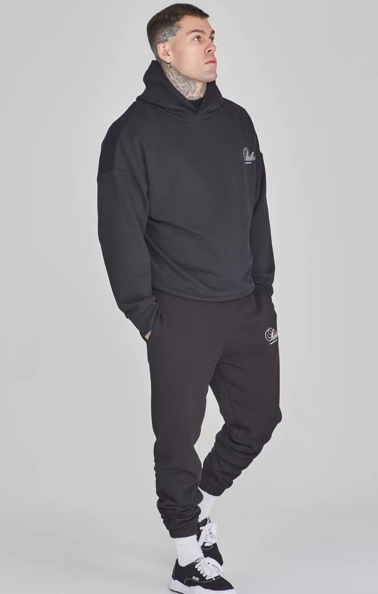 SikSilk Hoodies^Black Graphic Hoodie