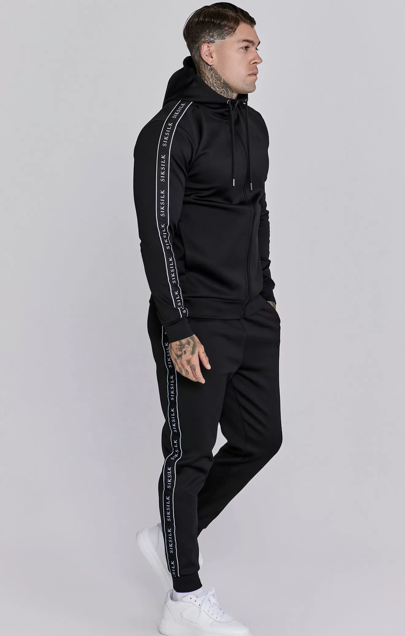 SikSilk Twin Sets^Black Hoodie and Joggers Set