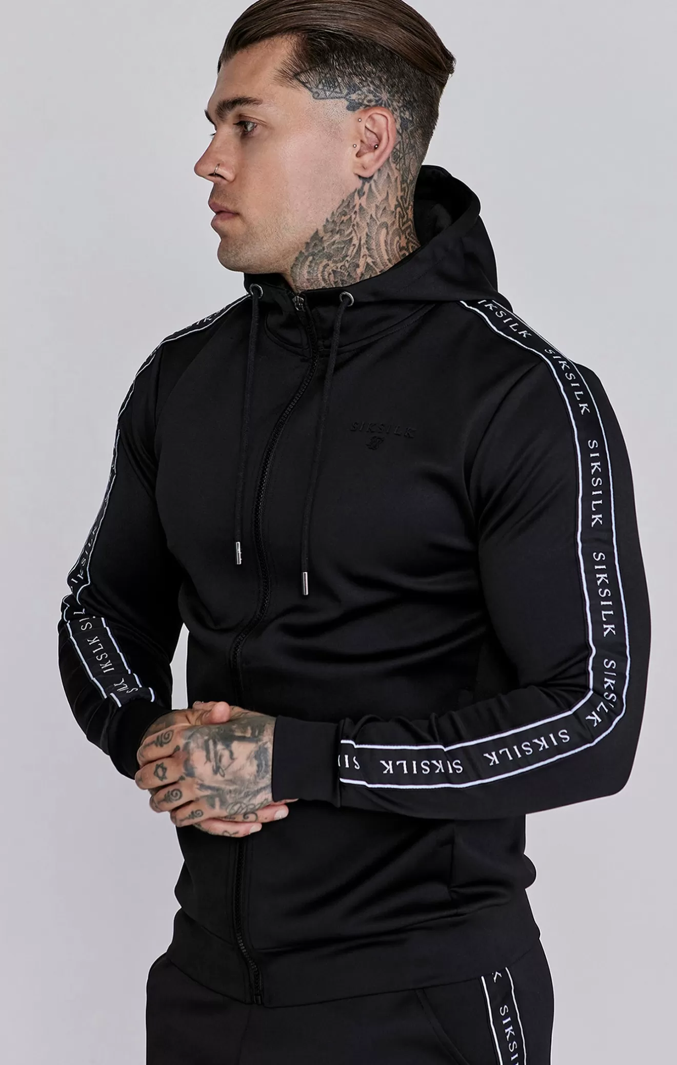 SikSilk Twin Sets^Black Hoodie and Joggers Set