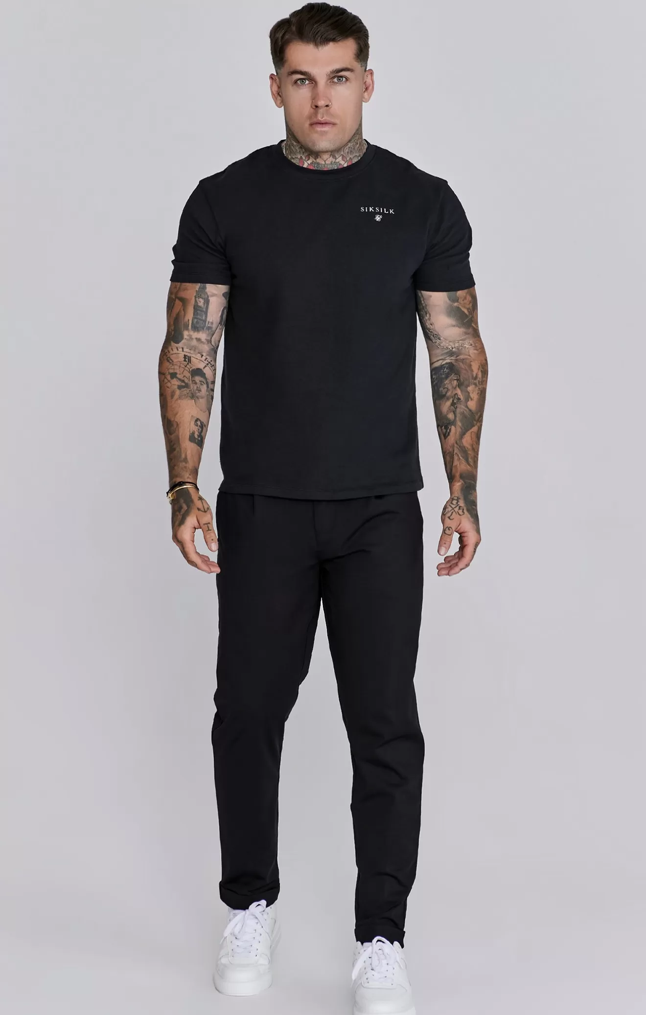 SikSilk Trousers^Black Smart Chinos