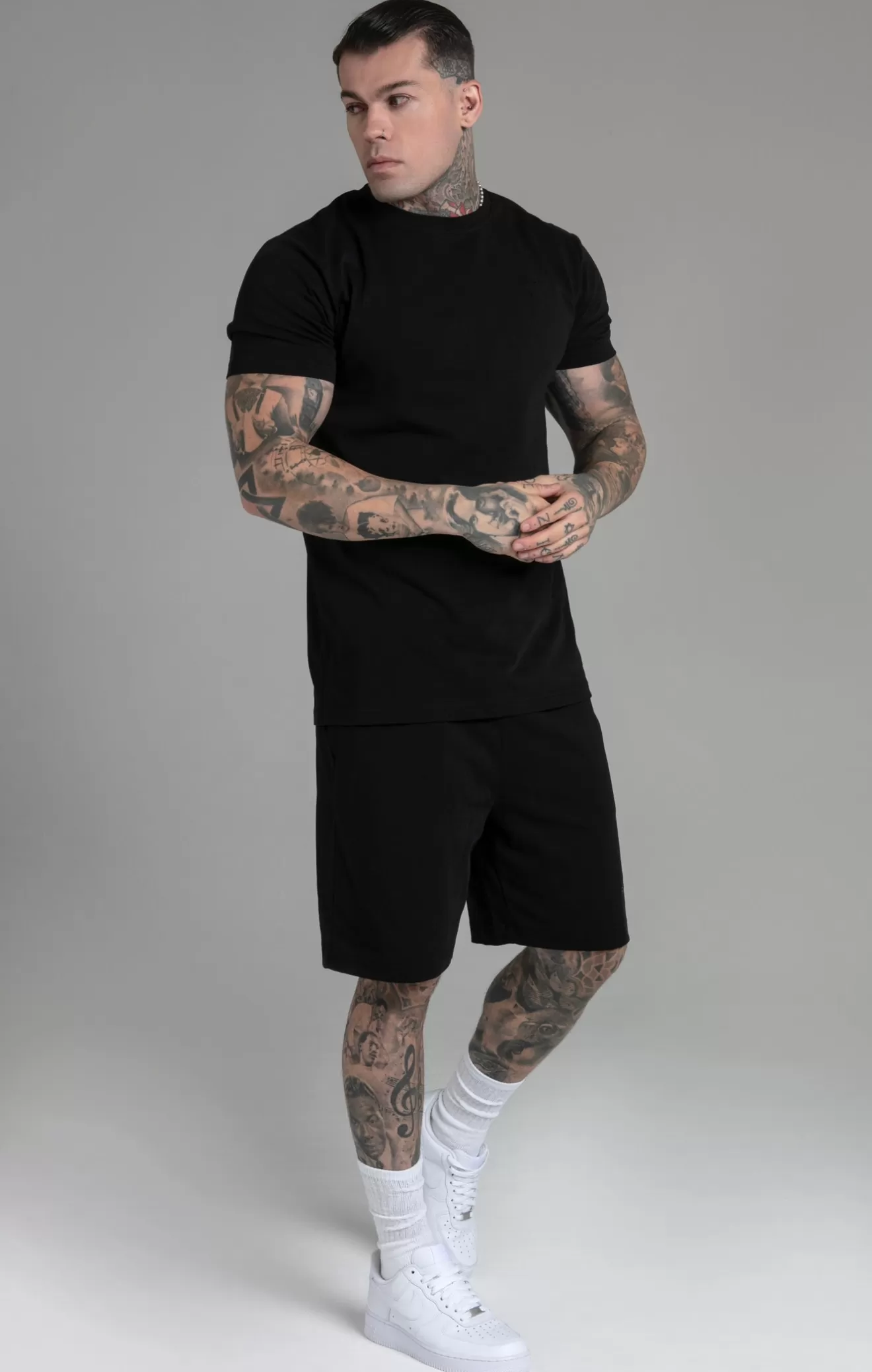 SikSilk Twin Sets^Black T-Shirt and Shorts Set