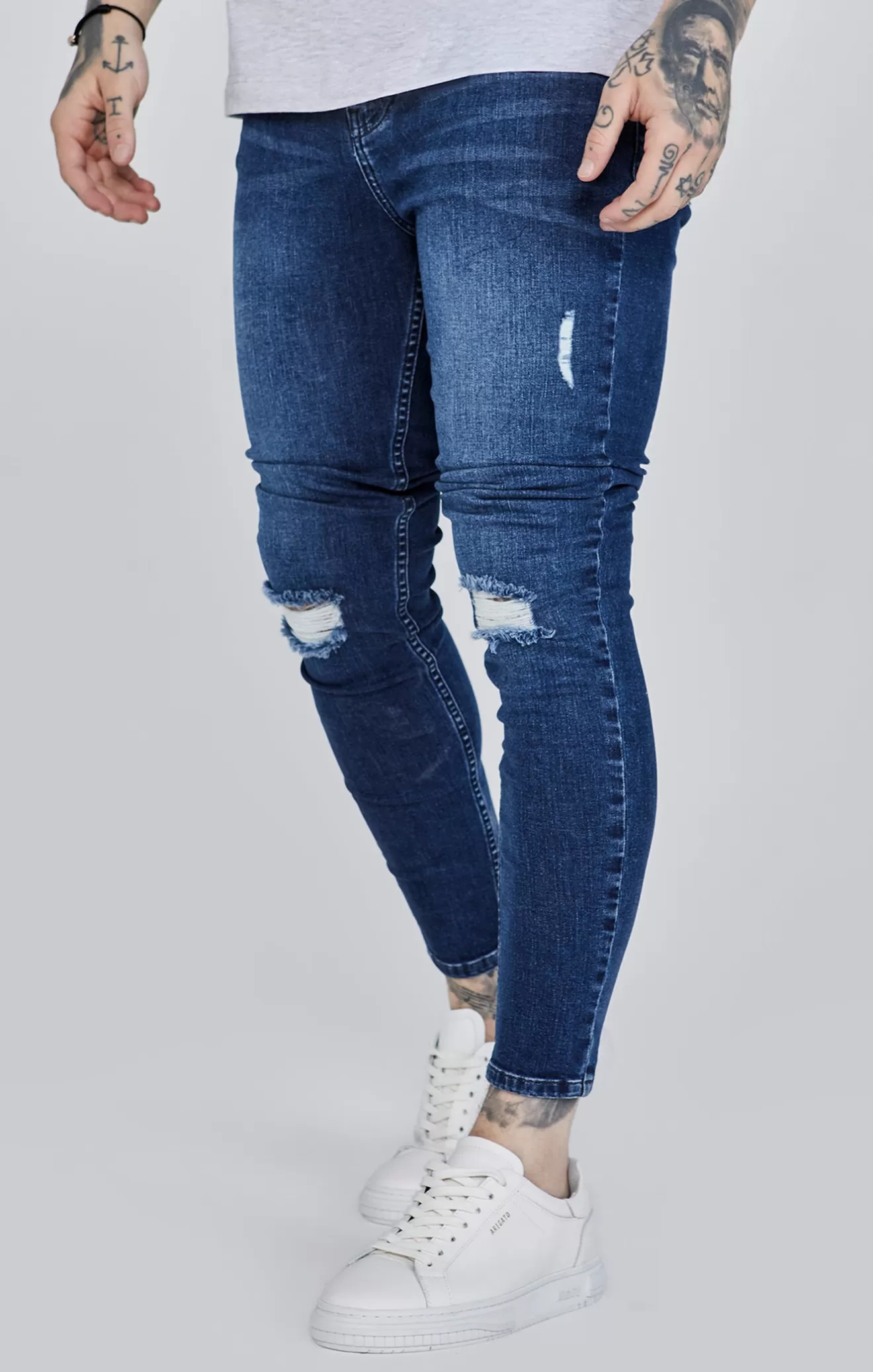 SikSilk Jeans^Blue Distressed Skinny Jeans