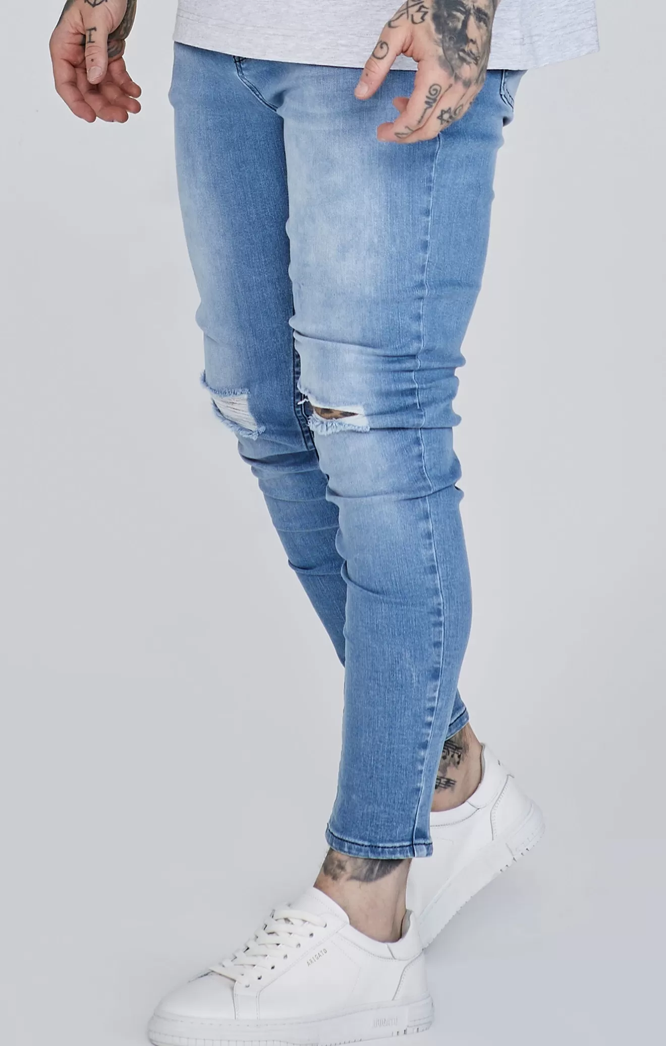 SikSilk Jeans^Blue Distressed Skinny Jeans