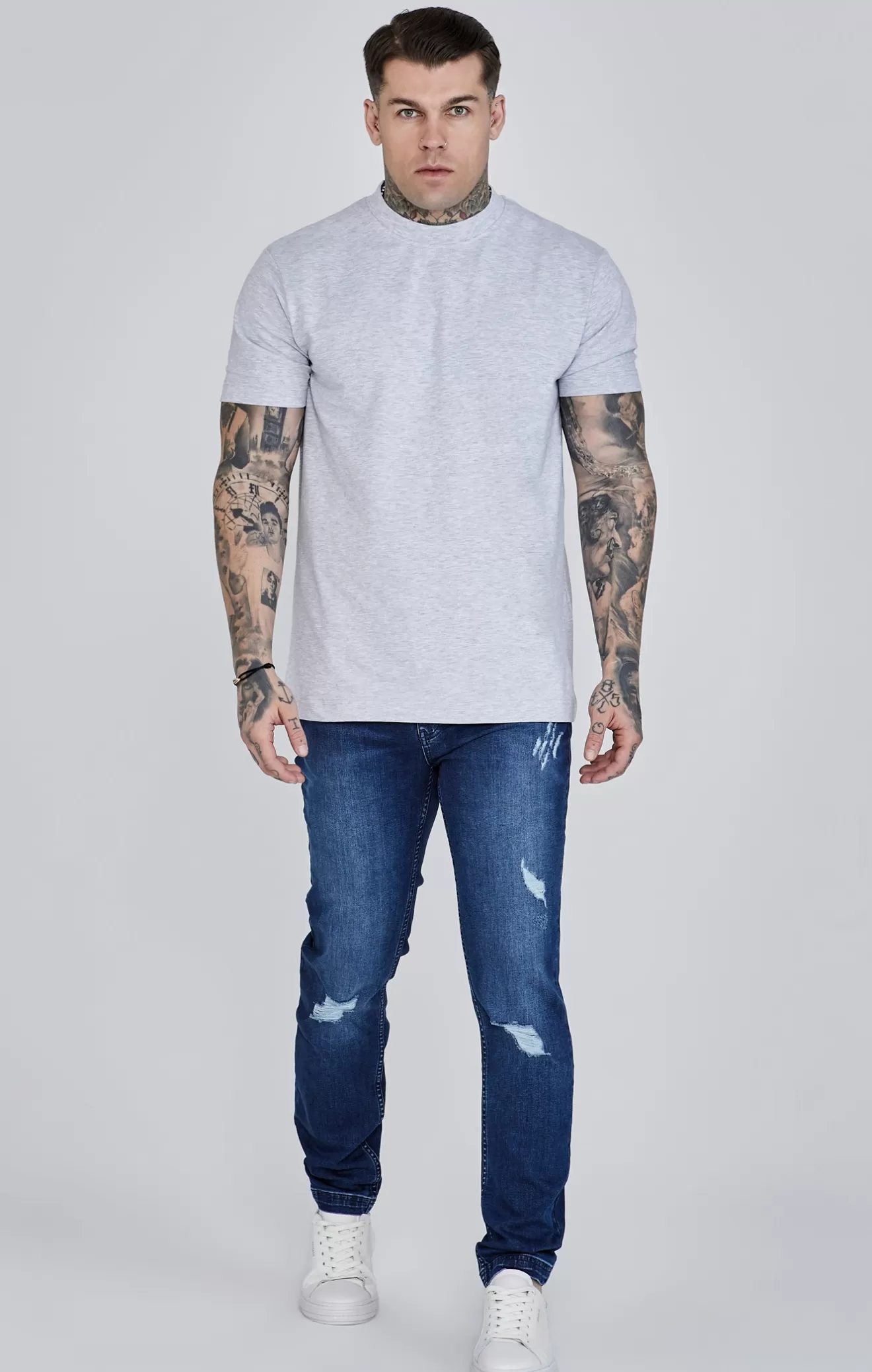 SikSilk Jeans^Blue Distressed Slim Fit Jeans