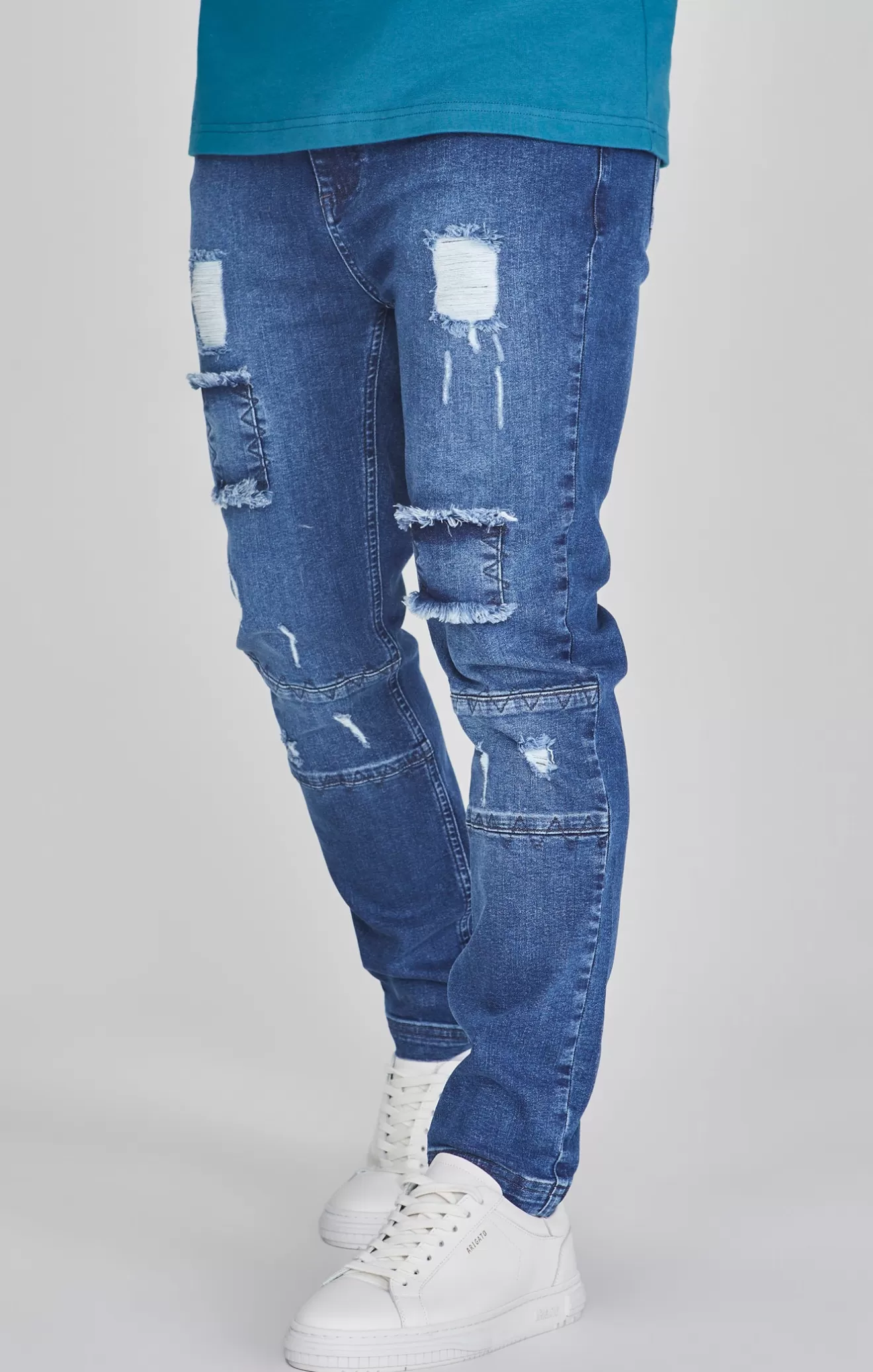 SikSilk Jeans^Blue Drop Crotch Jeans