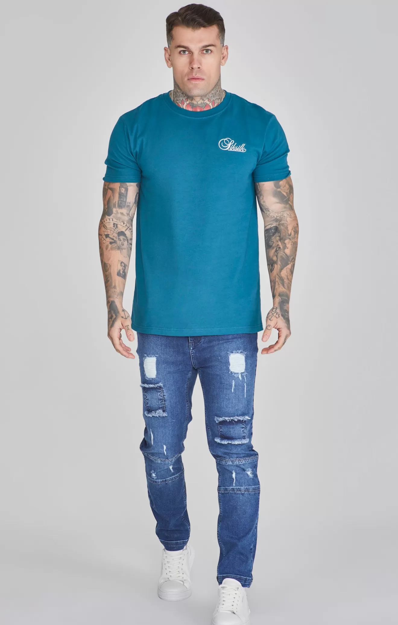 SikSilk Jeans^Blue Drop Crotch Jeans