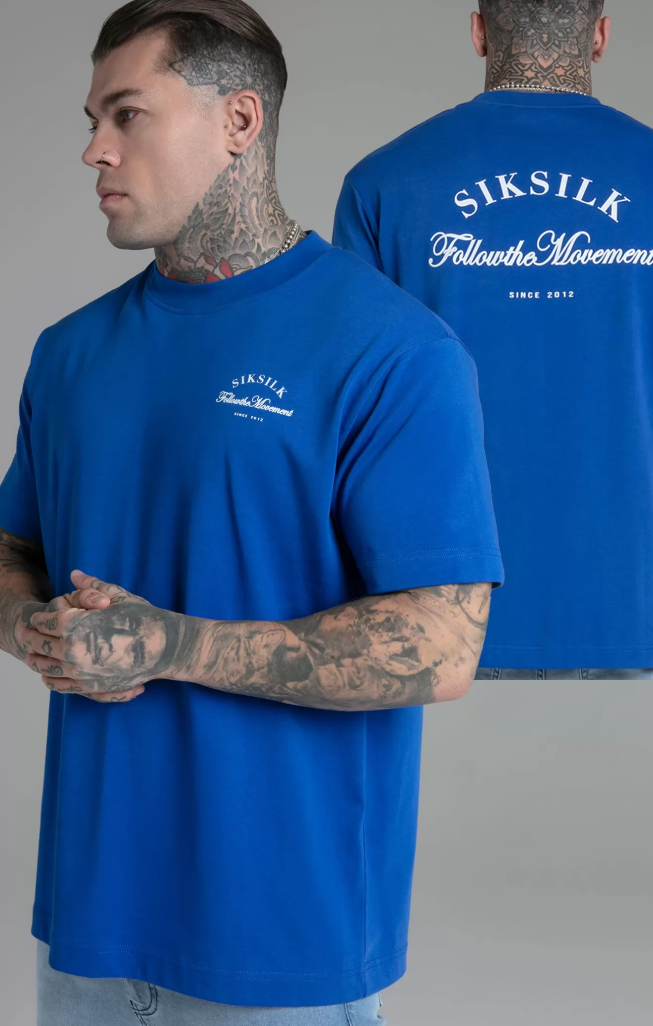 SikSilk T-Shirts^Blue Graphic T-Shirt