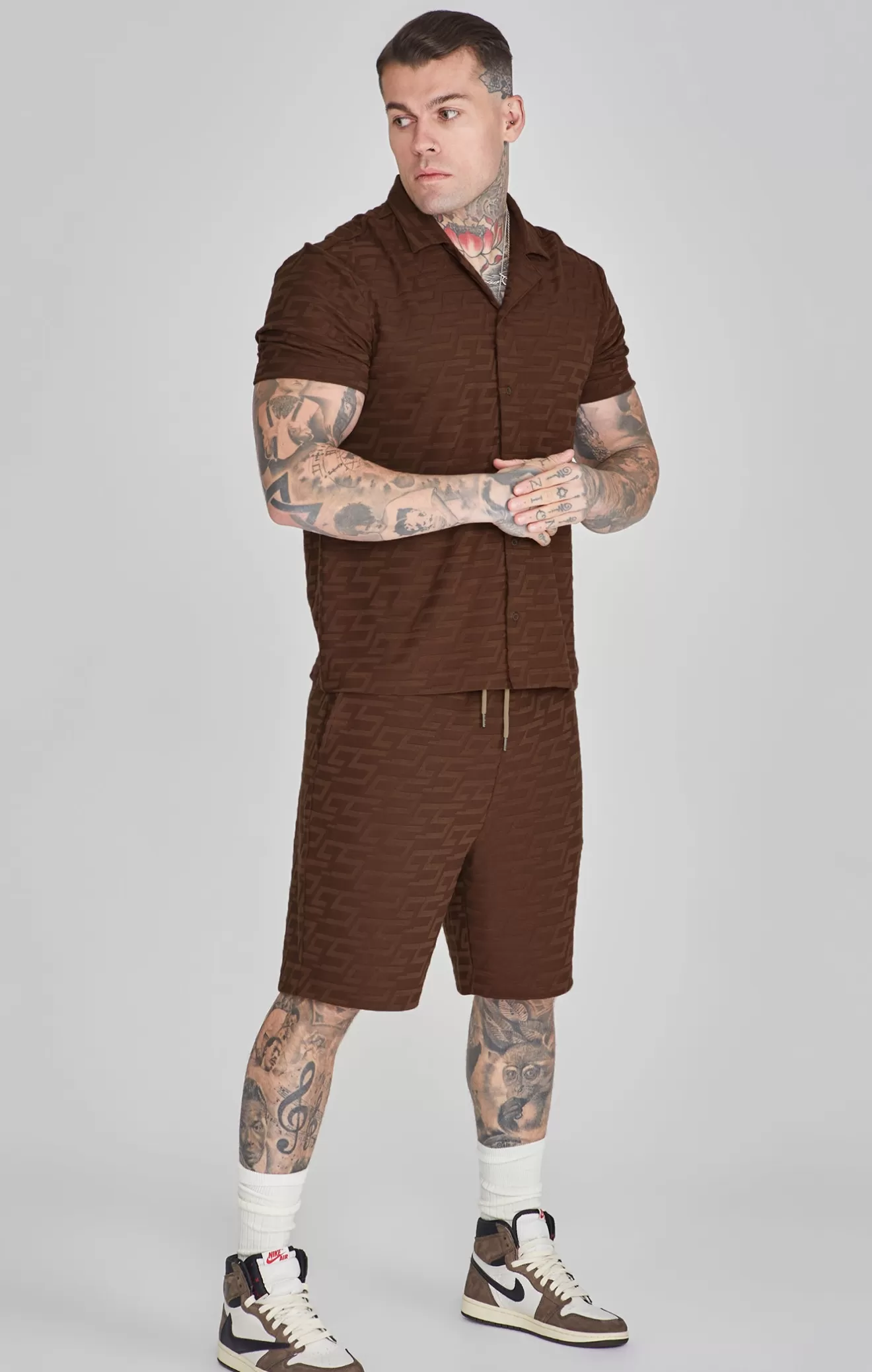 SikSilk Shorts^Brown Towelling Shorts