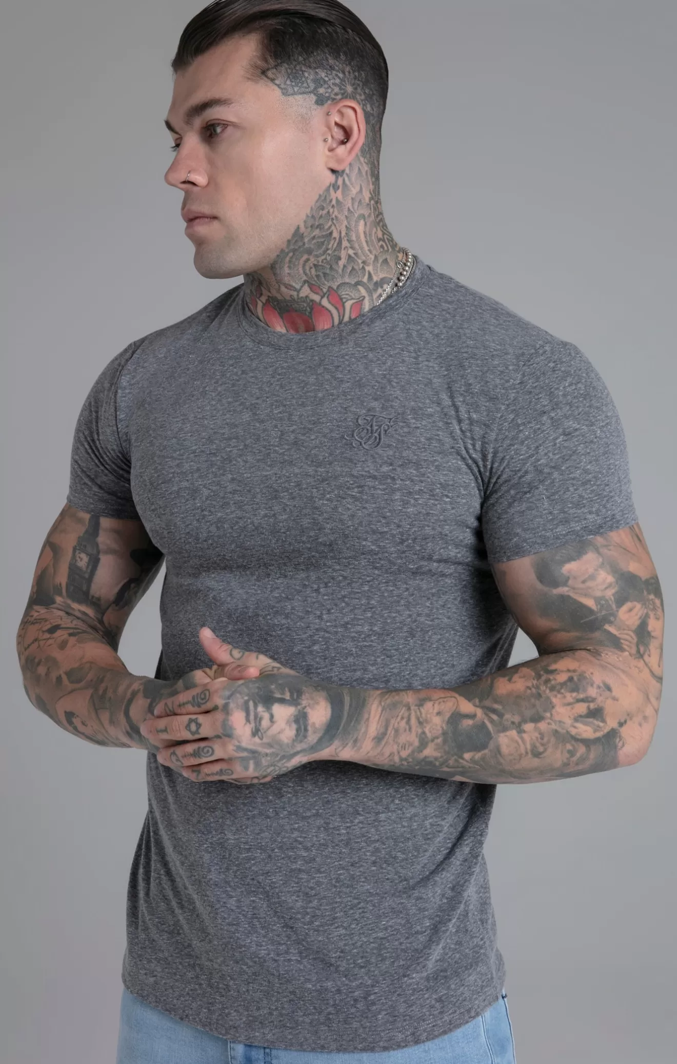 SikSilk T-Shirts^Dark Grey Marl T-Shirt