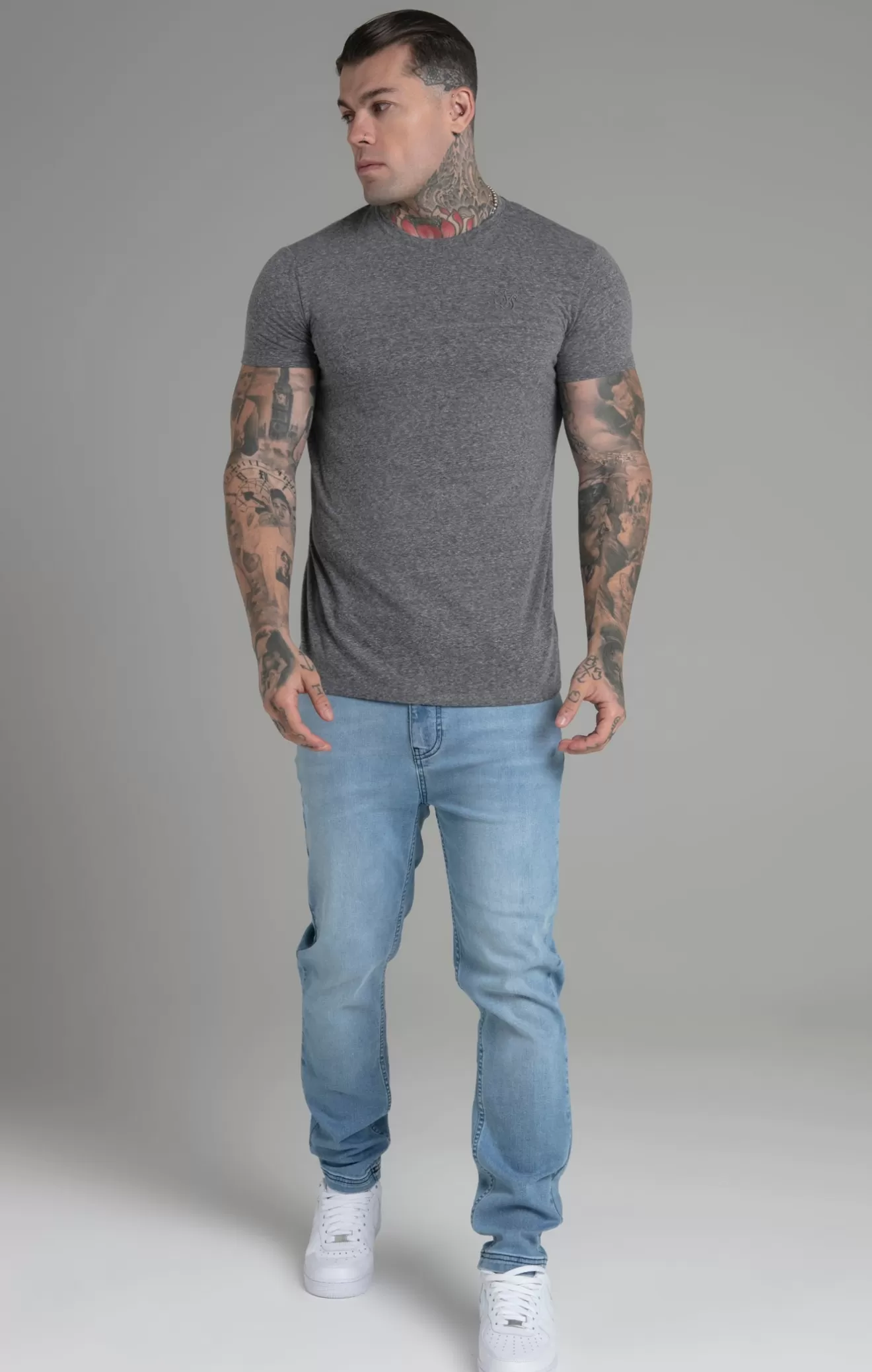 SikSilk T-Shirts^Dark Grey Marl T-Shirt