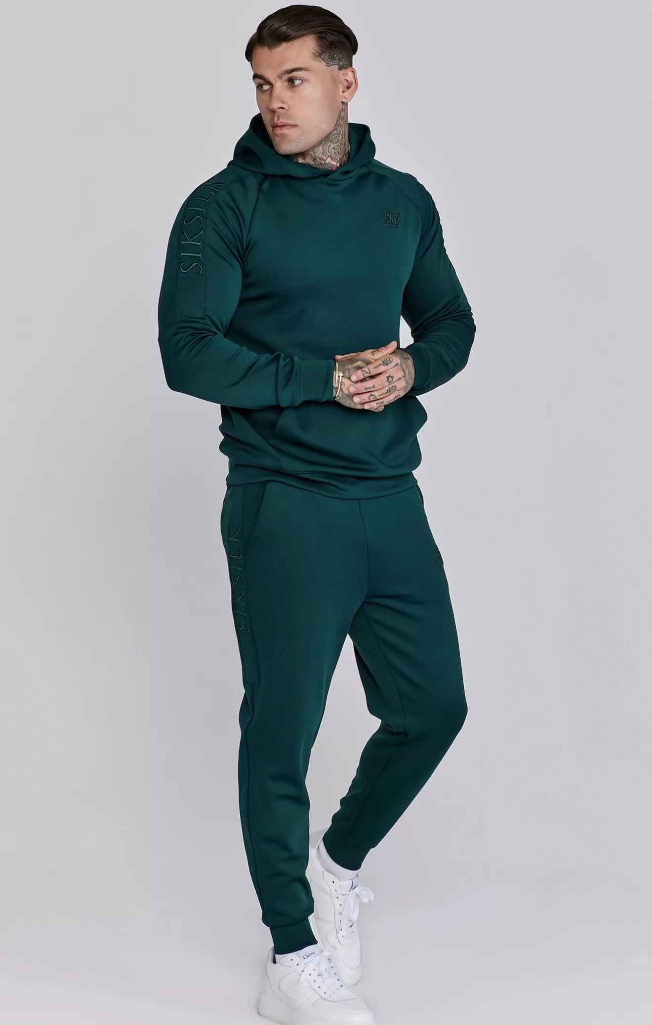 SikSilk Twin Sets^Green Hoodie and Joggers Set