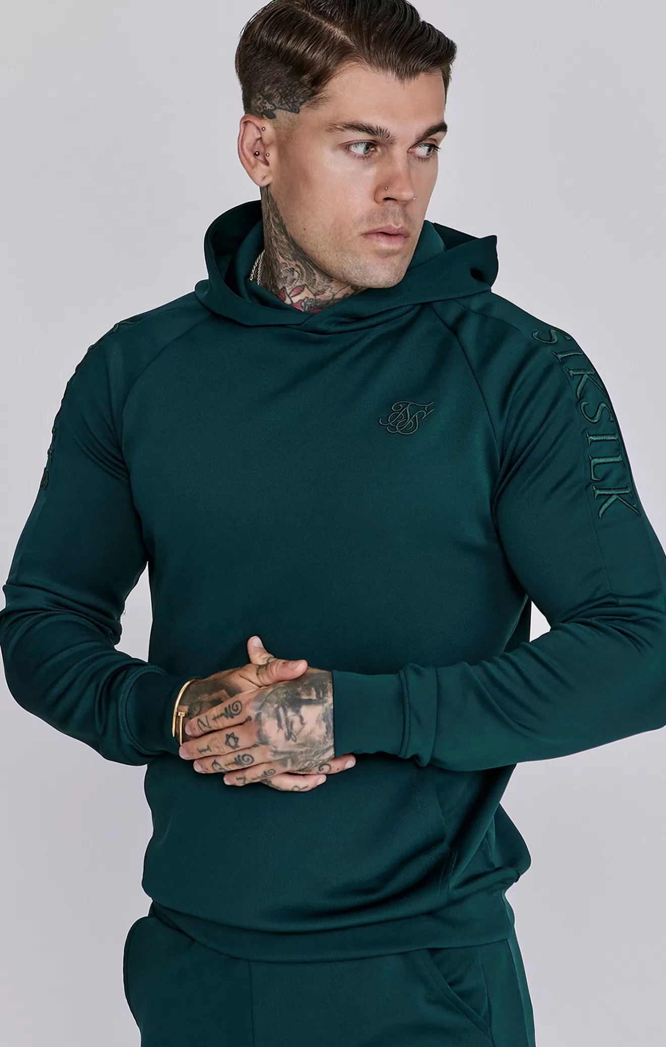 SikSilk Twin Sets^Green Hoodie and Joggers Set