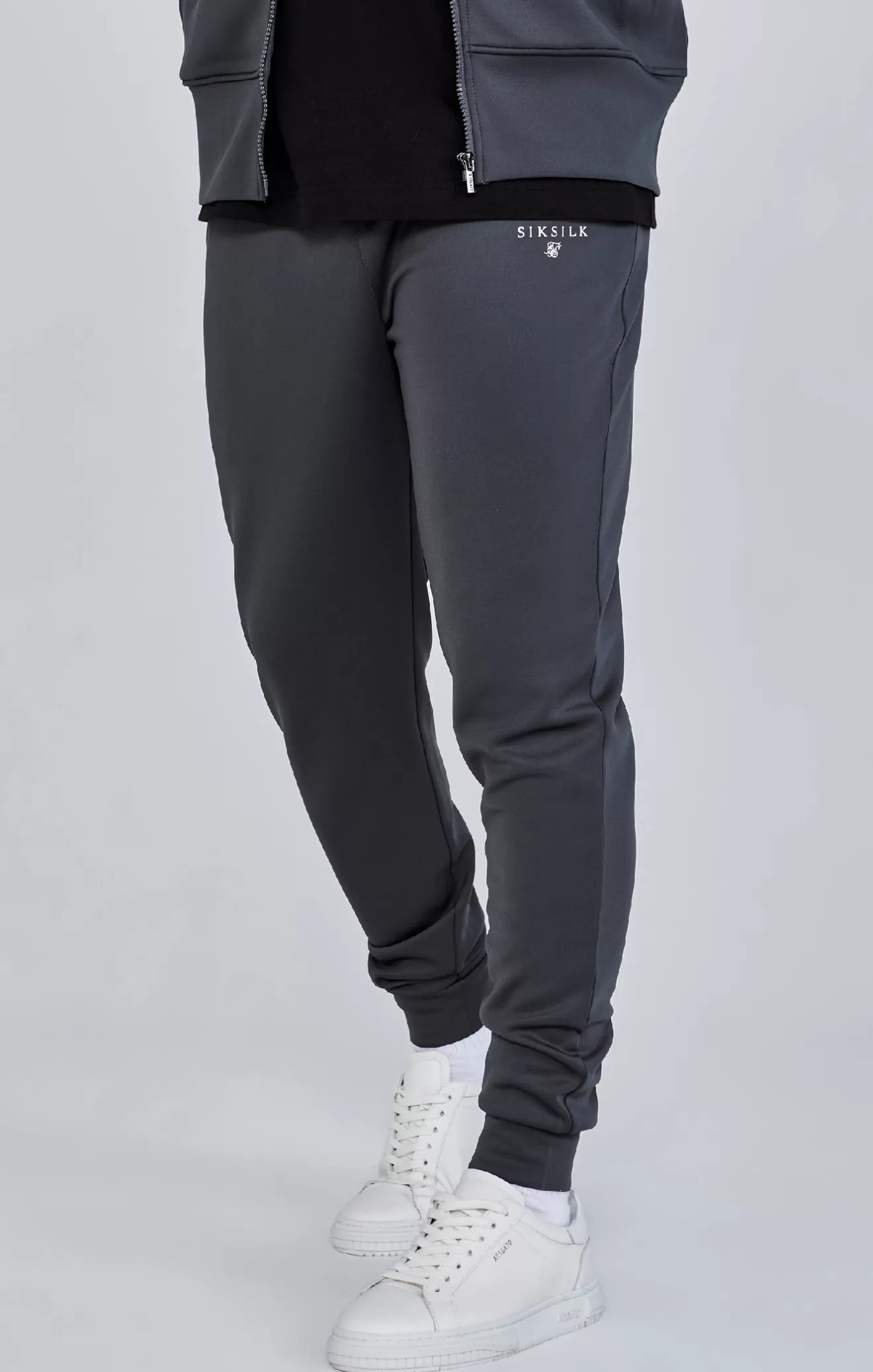 SikSilk Trousers^Grey Essentials Poly Track Pants