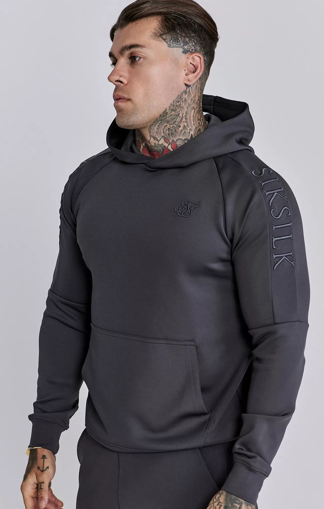 SikSilk Twin Sets^Grey Hoodie and Joggers Set