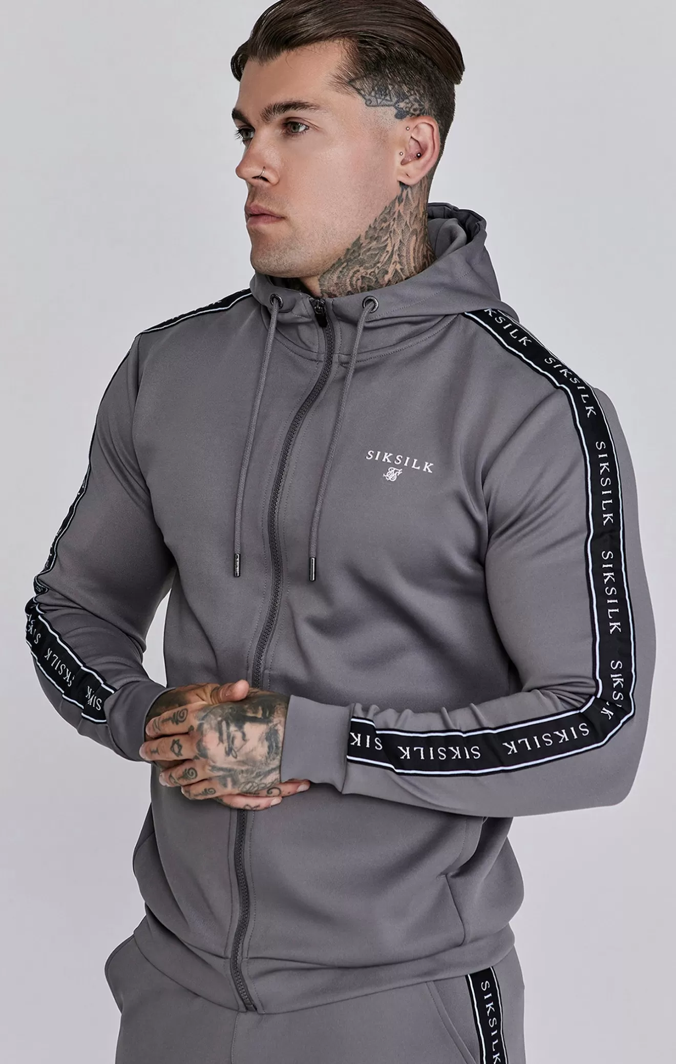 SikSilk Twin Sets^Grey Hoodie and Joggers Set