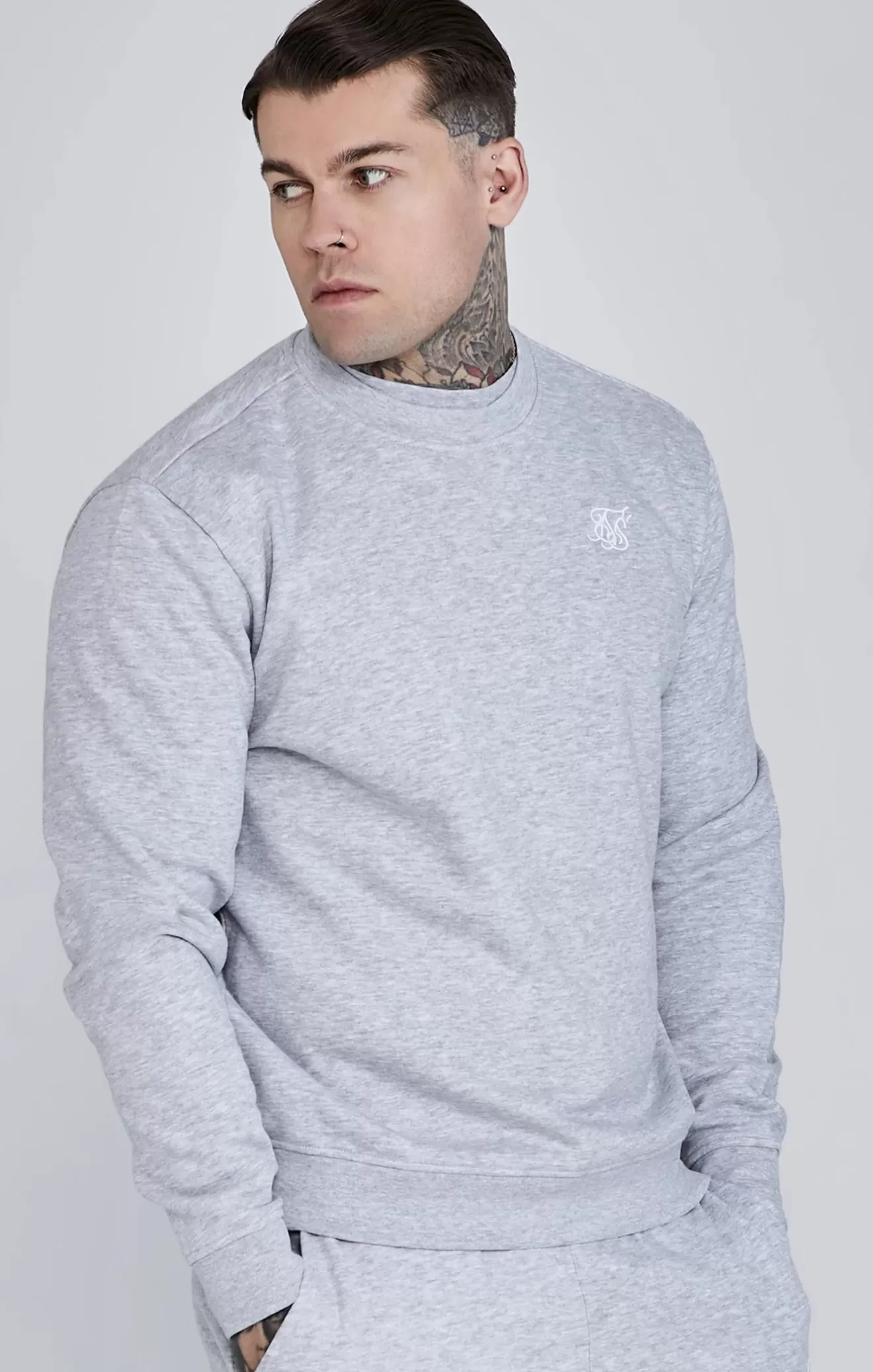 SikSilk Essentials^Grey Marl Essentials Sweater