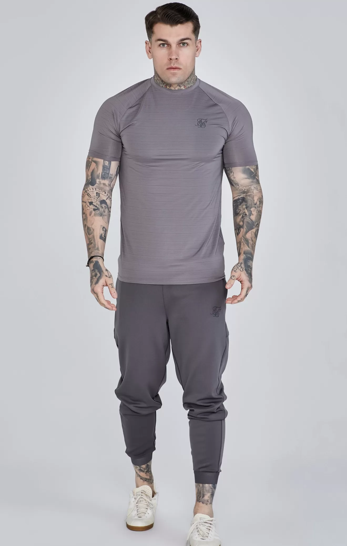 SikSilk T-Shirts^Grey Muscle Fit T-Shirt