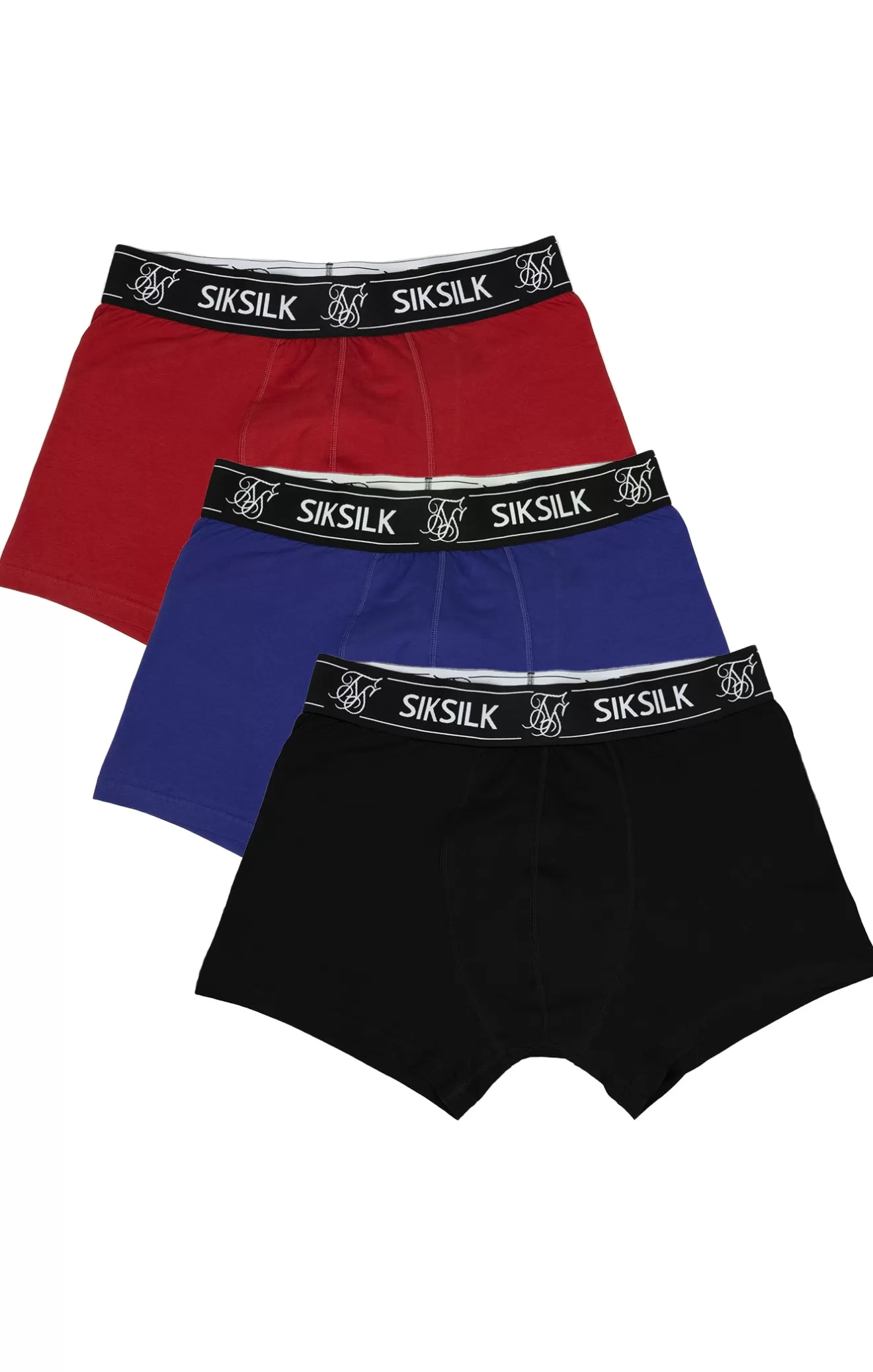 SikSilk Underwear^Multi 3Pk Boxer - Black, Navy, Burgundy