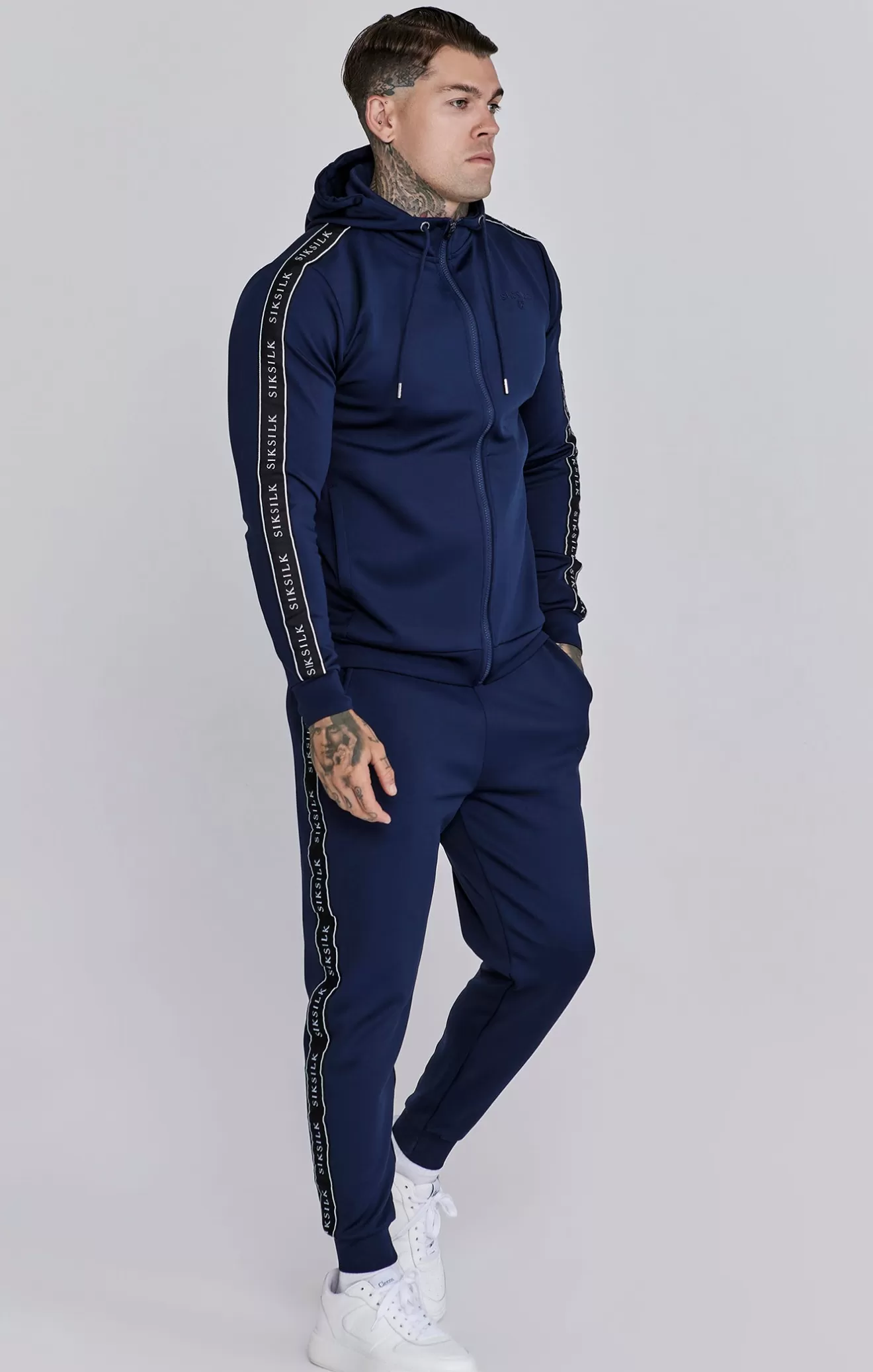 SikSilk Twin Sets^Navy Hoodie and Joggers Set