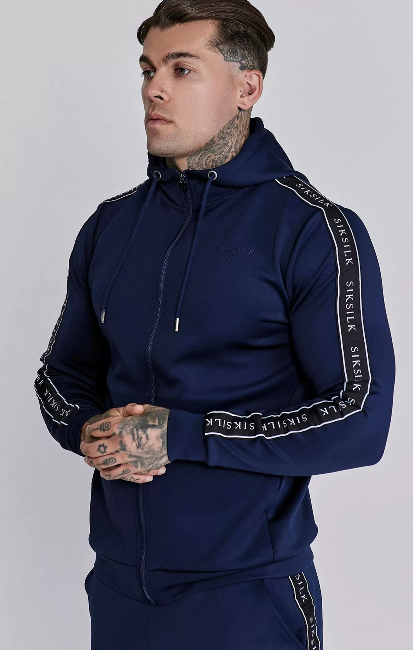 SikSilk Twin Sets^Navy Hoodie and Joggers Set