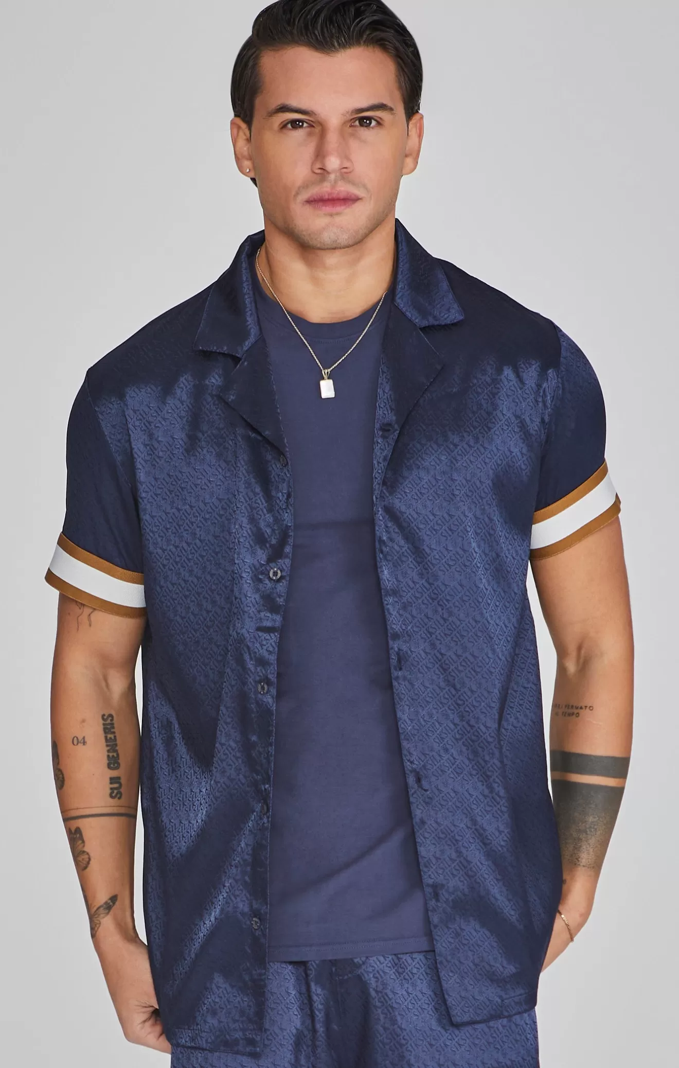 SikSilk Shirts^Navy Resort Shirt