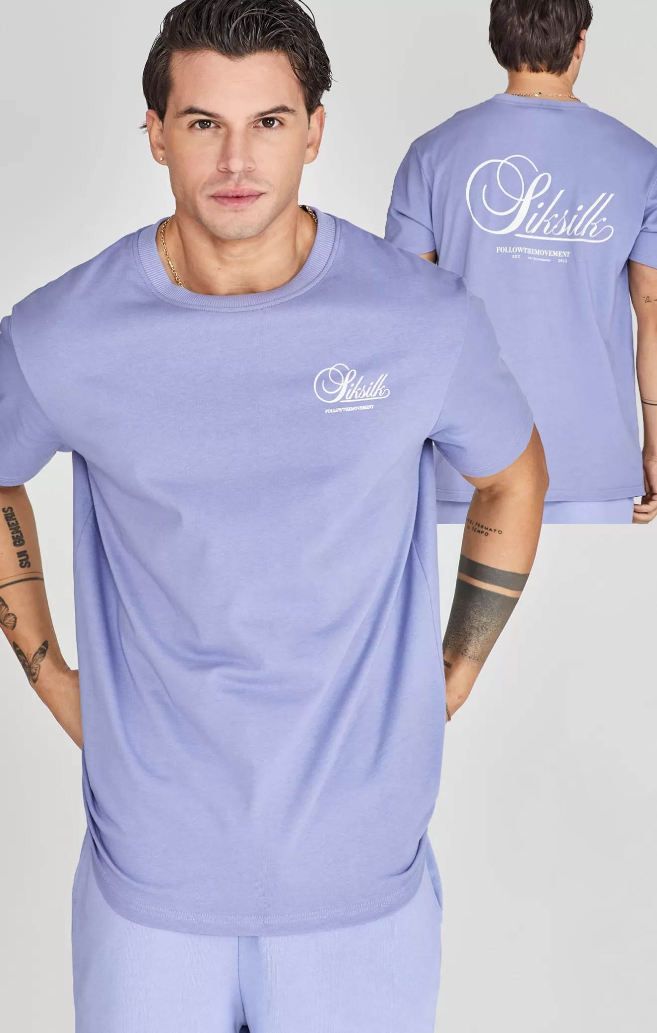 SikSilk T-Shirts^Purple Graphic T-Shirt