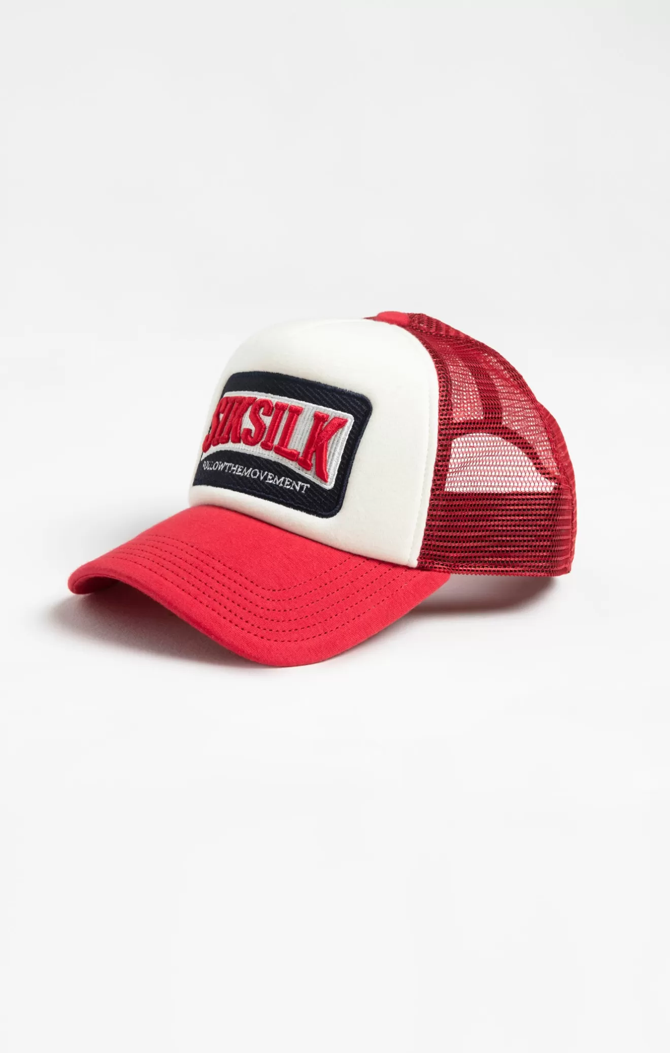 SikSilk Headwear^White Red Foam Front Mesh Trucker