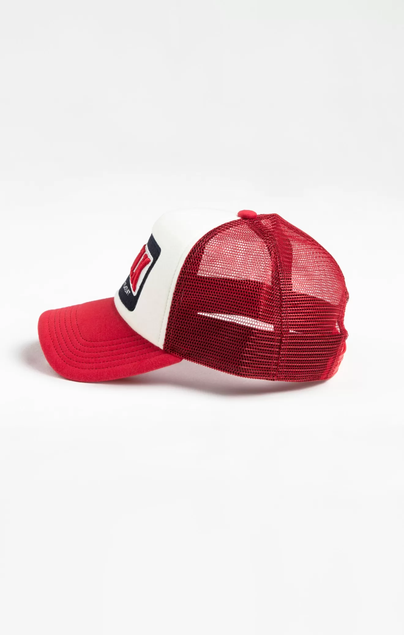 SikSilk Headwear^White Red Foam Front Mesh Trucker